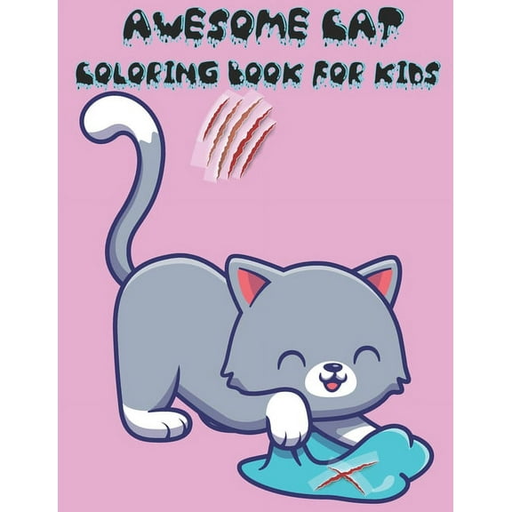 Awesome Cat Coloring Book for Kids: Awesome Cats Coloring Book For Kids With 49 Designs, Best Relaxing Coloring Books For Kids, Cool & Lovely Cats Coloring Books For Kids. (Paperback)