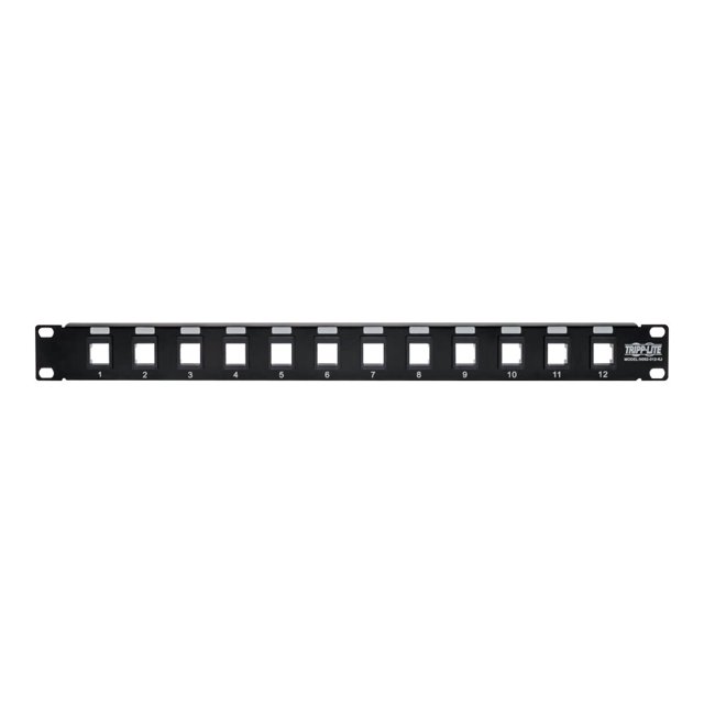 Tripp Lite 12-Port Keystone Blank Patch Panel RJ45, USB, HDMI, Cat5e / Cat6 Rackmount Unshielded 2URM TAA (N062-012-KJ)