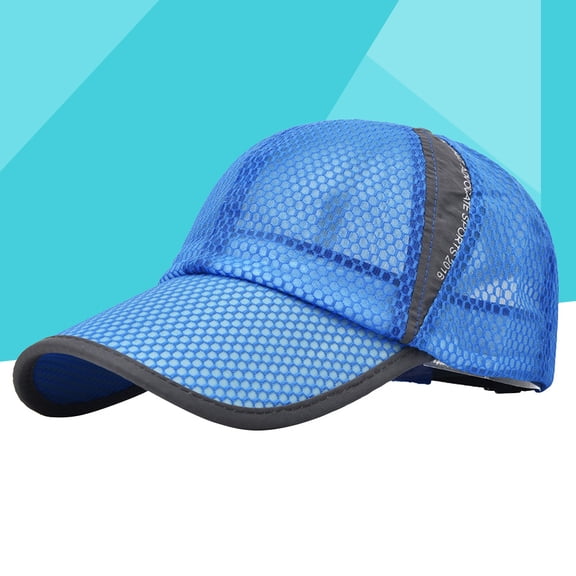 TEHAUX Blue Mesh Baseball Cap with Quick Dry Fabric and Adjustable Buckle for Outdoor Sports