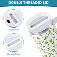 thumbnail image 5 of 40 oz Tumbler With Handle Stainless Steel Insulated Tumbler With Lid for Car Cup Holder Small Green Rose Pattern, 5 of 9