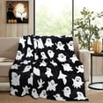 thumbnail image 5 of Halloween Blanket Ghost Throw Blankets for Kids for Women Halloween Decorations Flannel Blankets for Bed, Sofa, Couch, Travel Blanket 50 x 60 inch, 5 of 8