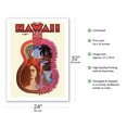 thumbnail image 2 of Hawaii - Hawaiian Ukulele Psychedelic Flower Power Art - Vintage Travel Poster by David Klein c.1960 - Fine Art Matte Paper Print (Unframed) 24x32in, 2 of 4