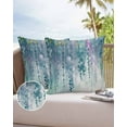 thumbnail image 6 of Pack of 2 Outdoor Pillow Covers, Abstract Spring Green Flowers Plants Oil Painting Waterproof Square Throw Pillowcase Cushion Decorative Pillow Covers for Couch Patio Tent, 26x26 in, 6 of 6