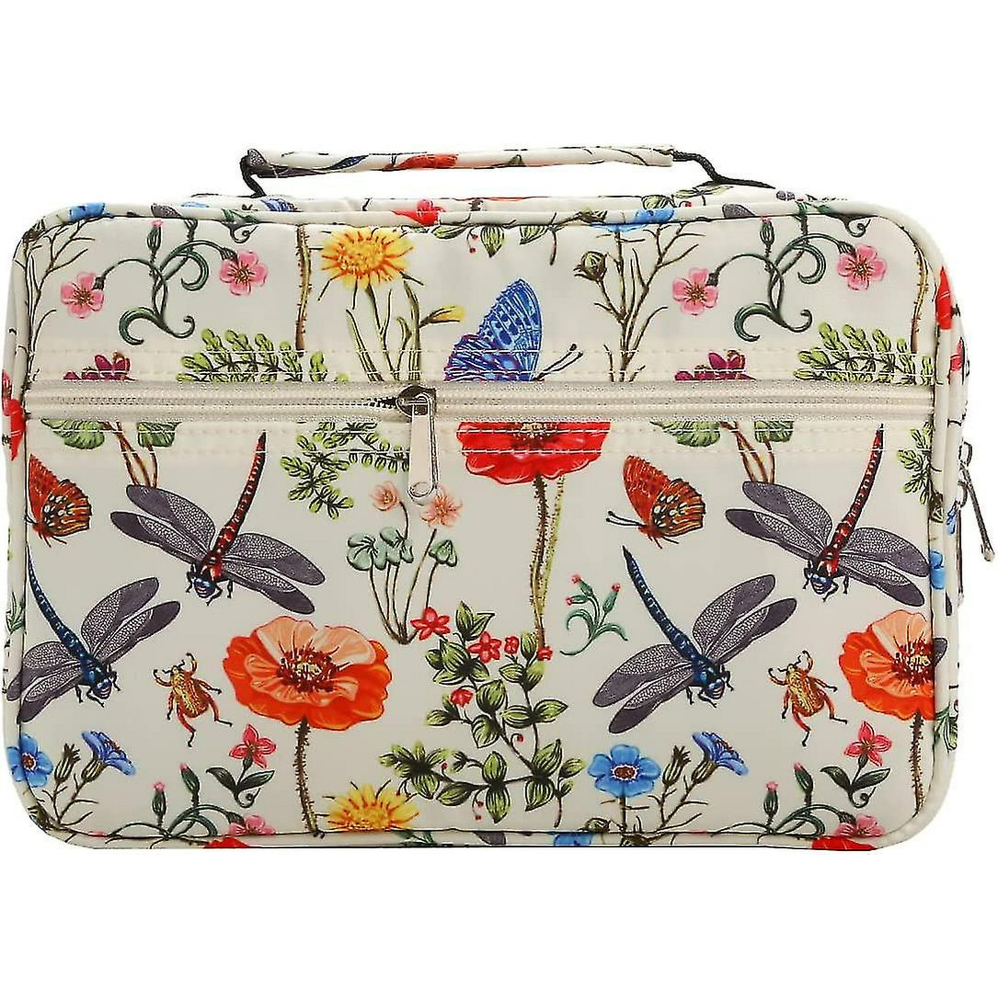 Bible Cover For Women Bible Carrying Case With Zipper Pocket Twill Oxford Bible Bag Book Bag Case For Standard Size Bible Book dragonfly Beige Walmart