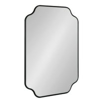 Kate and Laurel Plumley Glam Scalloped Wall Mirror, 24 x 36, Black, Transitional Mirror Wall Decor