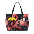 thumbnail image 1 of Fotbe Colorful Floral Flamingo Bolsa de Viaje para Playa - Resistente al Agua, Bolsa Tote de Gran Capacidad y Ligera con 7 Bolsillos para Mujeres y Hombres, 1 of 7