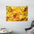 thumbnail image 1 of Fall Decor Tapestry, Wet Fall Leaves Rainy Weather Maple Tree Nature in November Change of Seasons, Wall Hanging for Bedroom Living Room Dorm Decor, 60W X 40L Inches, Multicolor, by Ambesonne, 1 of 2