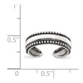 thumbnail image 2 of White Sterling Silver Ring Band Toe Antiqued, Size 7, 2 of 2