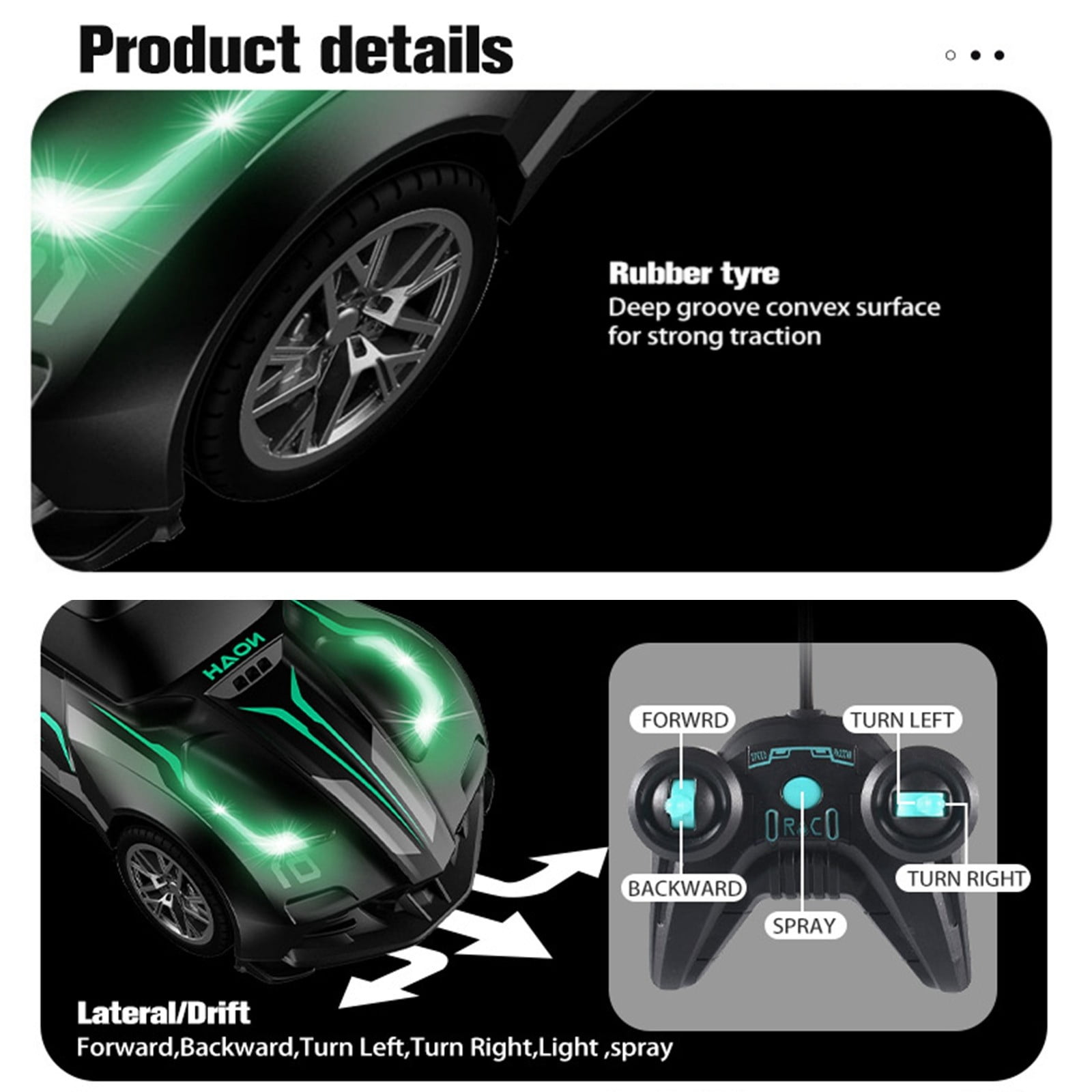 SPOORYYO Spray Remote Control Car High-speed Racing Car with Water Spray Remote Control for Outdoor Fun