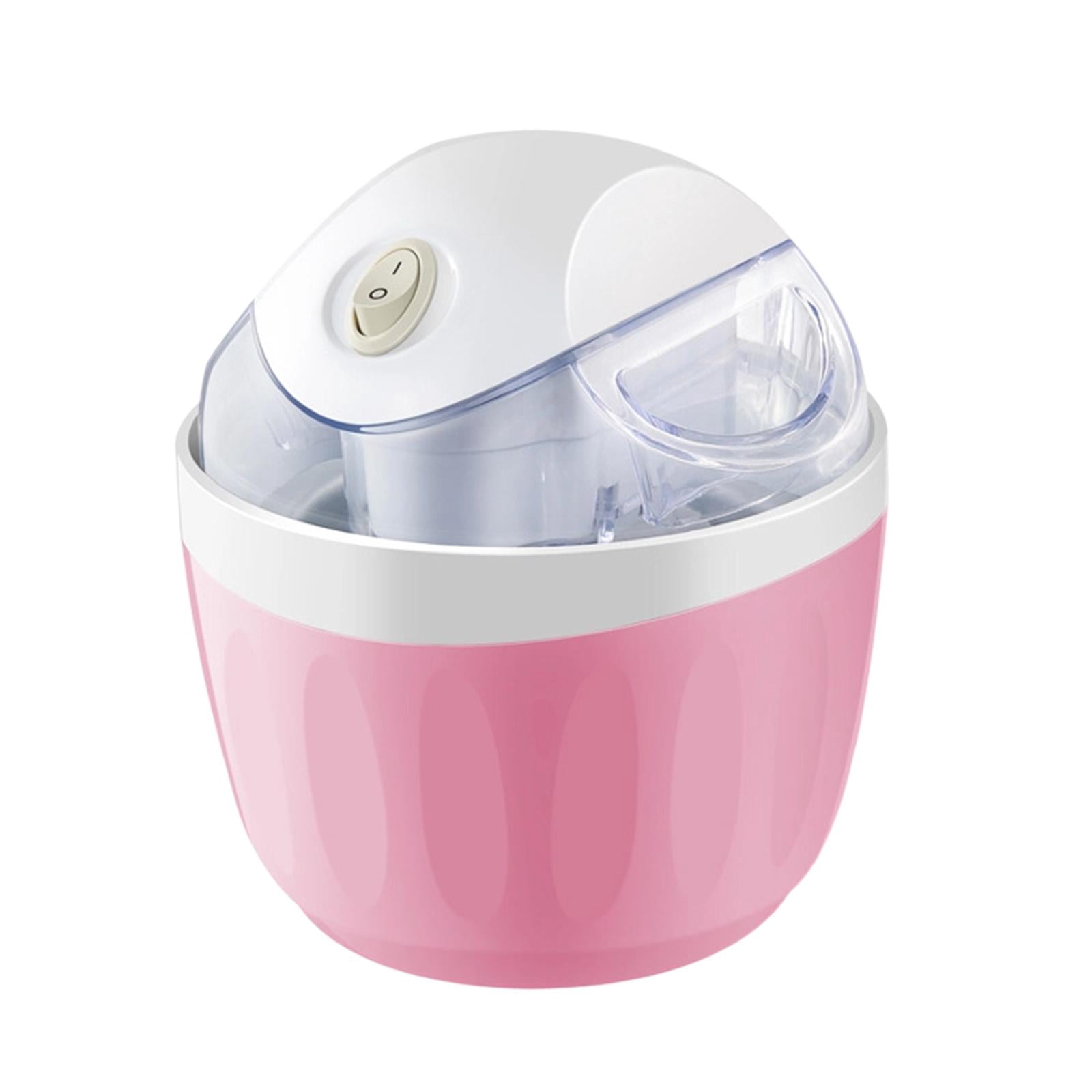Fiocias Electric Ice Cream Maker Easy to Clean and Use Home Use Summer Dessert Maker Pink White