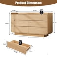 thumbnail image 3 of Wirrytor 6-Drawer Natural Wood Dresser Chest, Modern Curved Edge Storage Organizer With Anti-Tipping Design, Large Capacity Closet Cabinet For Bedroom Hallway Living Room Nursery, 3 of 9