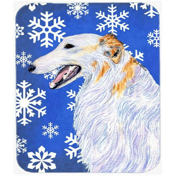 Borzoi Winter Snowflakes Holiday Mouse Pad, Hot Pad Or Trivet