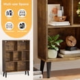 thumbnail image 5 of EDX Wooden Cube Bookshelf, Open 3-Tier Bookcase with Legs, Freestanding Bookshelves Storage Organizer Shelf, for Bedroom, Living Room, Office, Rustic Brown, 5 of 7
