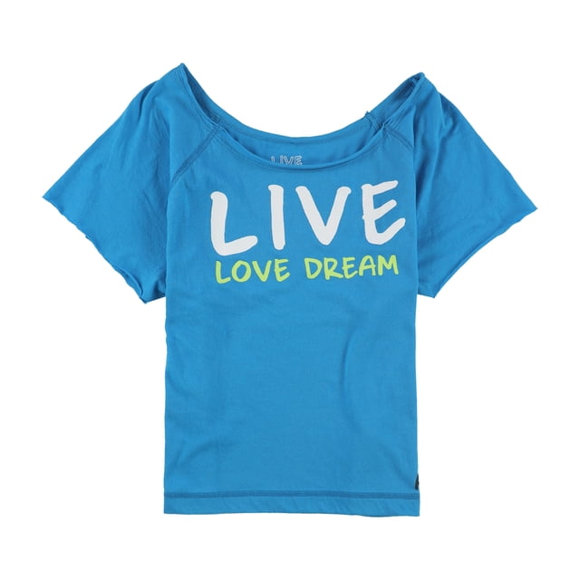 Aeropostale Live Love Dream Pijama Camiseta para dormir para mujer, azul, pequeño