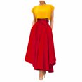 thumbnail image 3 of YUEJUIR Skirts for Women Summer Casual Color Spring Solid Long Fashion Skirts Women's Skirt Skirts Linen Skirt Skirts for Women Trendy Summer (Red,L), 3 of 5