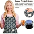 thumbnail image 4 of 3 Pieces Waterproof Apron with Pockets Adjustable Cooking Aprons Kitchen Bib Apron for Baking Household Cleaning, 4 of 5