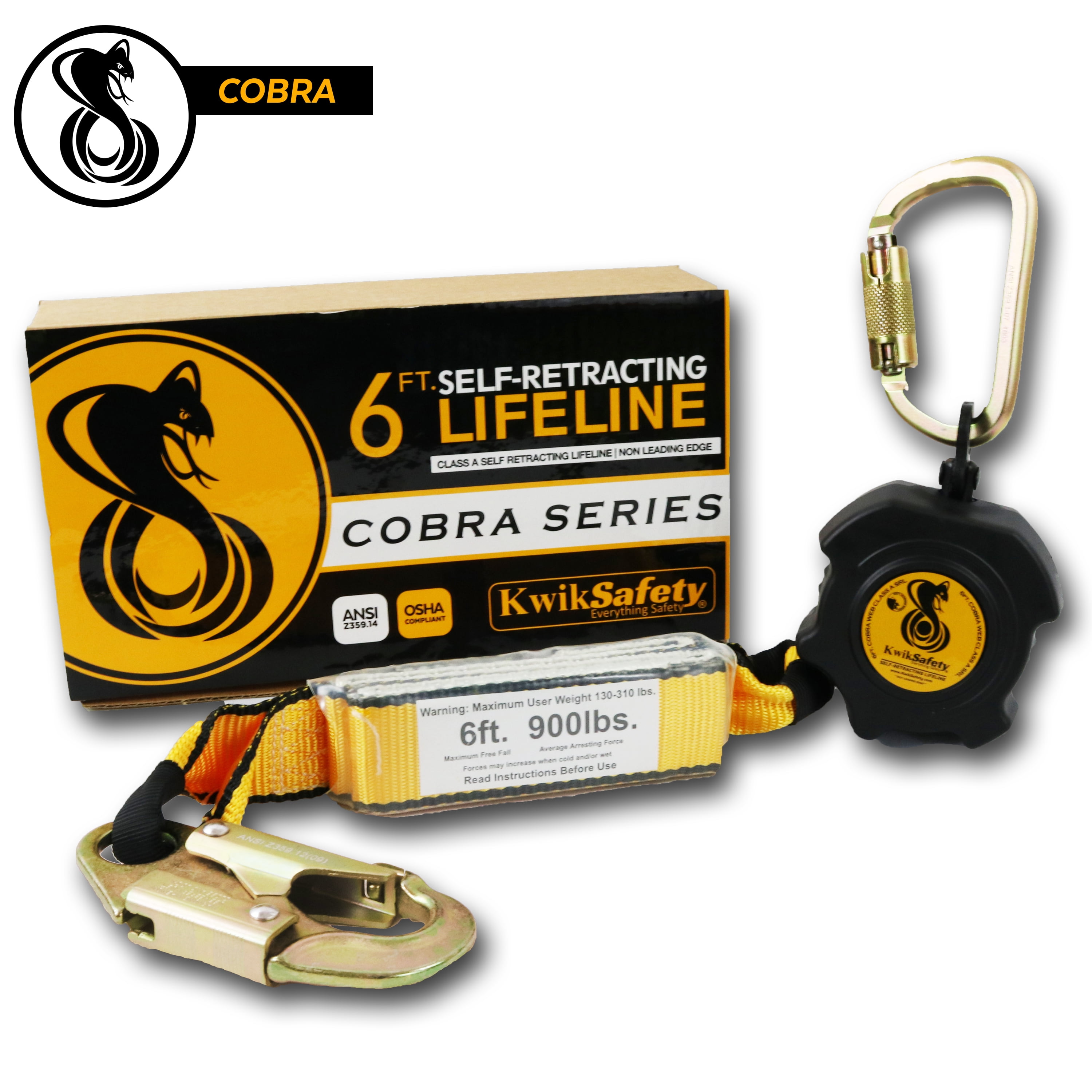 Cobra 6. Self-Locking Lifeline это. Hookbolt retract. Lifeline Safety. OSHA/ANSI карабин купить.