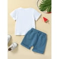 thumbnail image 3 of Bagilaanoe 4th of July Clothes for Toddler Baby Boys  Short Sleeve Letter Print T-Shirt Tops + Shorts 6M 12M 18M 24M 3T Kids Independence Day Outfits 2pcs Short Pants Set, 3 of 9