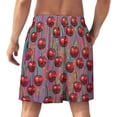 thumbnail image 2 of NICKSUN Shorts de Pyjama Amusants pour Hommes, Bas de Pyjama Doux avec Poches, Cerise Rouge, 4TG, 2 of 6
