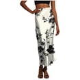 thumbnail image 2 of Jsaierl Women's Watercolor Floral Satin Maxi Skirt, High Waist Flowy Mermaid Skirt, Artistic Long Skirt for All Occasions, 2 of 7