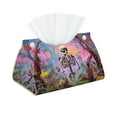 thumbnail image 2 of Lsque Sky Sunflower Skull Printed Long Tissue Box Cover Holder, Facial Paper Organizer Dispenser,Triangle with Bottom Belt, PVC Leather Decorative Organizer, 2 of 9