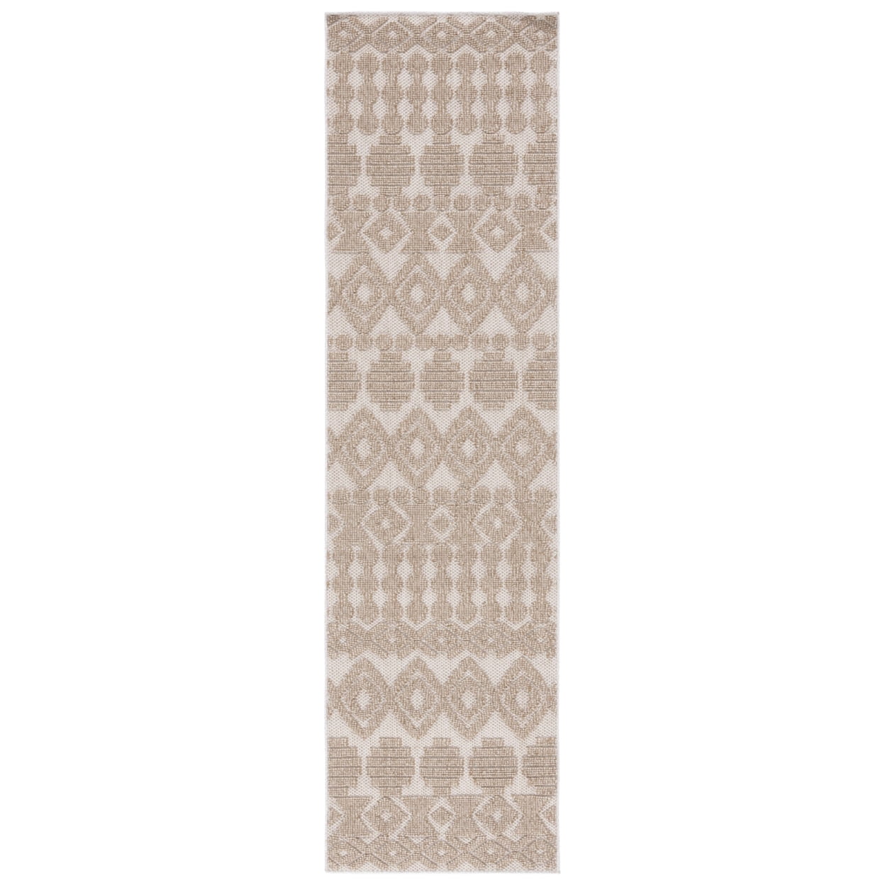 SAFAVIEH Global Anthony Diamond Indoor/Outdoor Area Rug, Beige/Brown, 6'7" x 6'7" Square