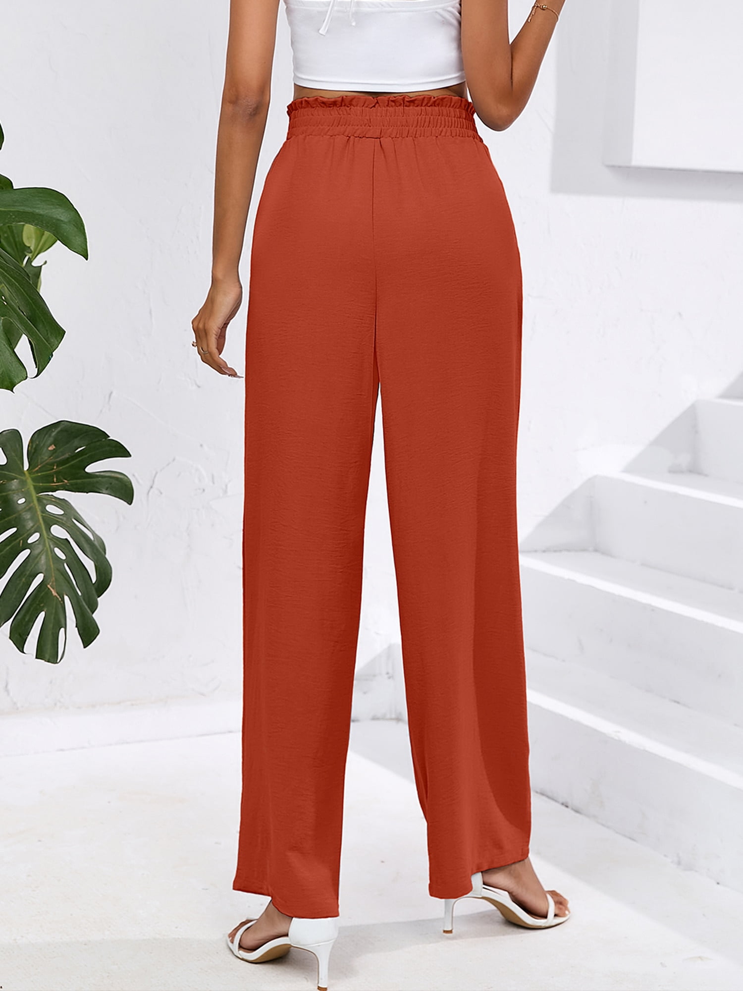 MSGM Orange HighWaist Trousers for Women Online India at Darveyscom