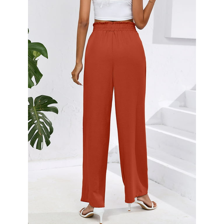 zhishanBH Women High Waist Pants Solid Color Wide-Leg Summer Palazzo Lounge Trousers  Halara Pants Flowy Lounge Trousers, Orange, Small : : Clothing,  Shoes & Accessories
