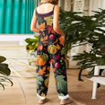 thumbnail image 4 of Overall Cotton-Linen Jumpsuit For Women With Pockets Loose Fit Spaghetti Strap Wide Leg Casual Plus Size Rompers For Women, 4 of 5