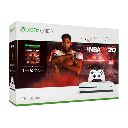 Microsoft Xbox One S 1TB NBA 2k20 Bundle, White, 234-00998