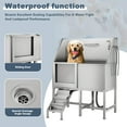 thumbnail image 4 of Professional Stainless Steel Dog Bathing Station, Dog Grooming Tub w/Ramp, Floor Grate, Dog Bathtub for Large, Medium & Small Pets (50"), 4 of 7