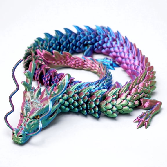 3D Printed dragon ,Flexible Joint Animal lacertid Figurines,Realistic Eyes, Home Office Decor,Fidget Toy for Adults Teens Boy Festival Gifts