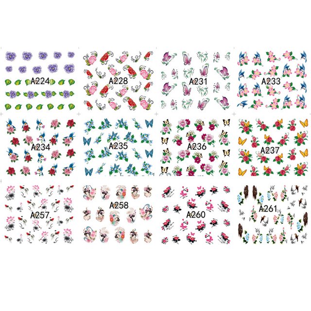 Etiqueta engomada del arte del clavo transferencia de agua etiqueta engomada del clavo DIY puntas coloridas calcomanías de uñas herramientas de manicura