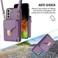 thumbnail image 2 of Mantto Crossbody Wallet Case for Samsung Galaxy S22 (6.1 inch),Premium PU Leather Metal Buckle Large Capacity Zipper Pocket Card Holder Shockproof Kickstand Phone Case with Shoulder Strap,Purple, 2 of 17