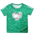 thumbnail image 4 of CONZONE Toddler Baby Girls Short Sleeve T Shirts Glitter Sequin Graphic Tee Shirt for Girls Crew Neck Soft Loose Childrens Spring Tops, 4 of 4