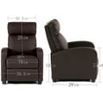 thumbnail image 3 of SgoodS Recliner Chair for Living Room Modern Wingback Sofa Home Theater Seating Push Back Reclining Chair with Lumbar Support (Without Massage, PU Brown), 3 of 10