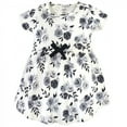 thumbnail image 3 of Touched by Nature Baby and Toddler Girl Organic Cotton Short-Sleeve Dresses 2pk, Black Floral, 3-6 Months, 3 of 3