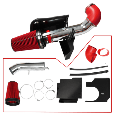4" Cold Air Intake Kit Heat Shield for 1999-06 GMC Sierra 1500/2500/3500 RED