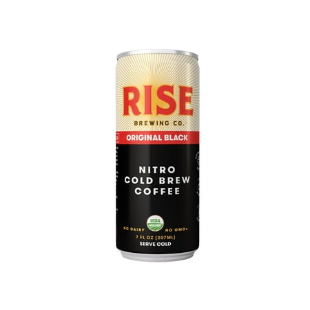 (4 Cans) RISE Brewing Co. Original Black Nitro Cold Brew Coffee, 7 Fl