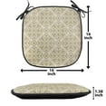 thumbnail image 5 of Beige Chair Seating Cushion Set of 6, Baroque Floral Motif Western Classical Dramatic Era Art Antique Renaissance Nostalgic, Seat Pads with Anti-slip Backing, 16"x16", Ecru Beige, by Ambesonne, 5 of 7