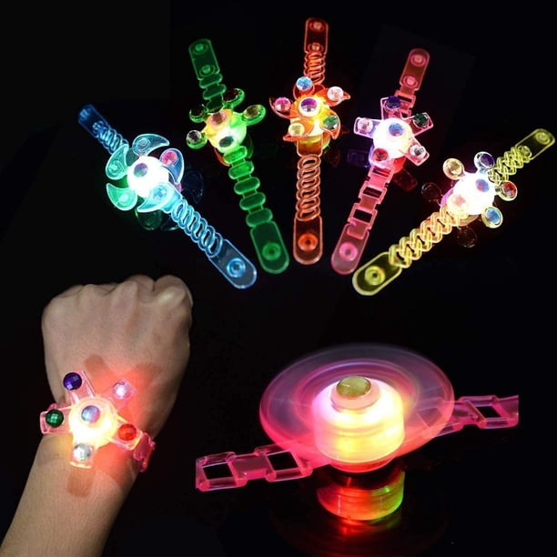 Juego de 12 piezas de juguetes de luz LED para fiestas para niños, pulseras de luz intermitente LED, pulsera de luz intermitente LED para niños, para Navidad, celebraciones, fiesta de Año Nuevo,
