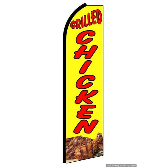 Grilled Chicken Swooper Flag (Hardware Not Included) |Advertisement /Business Flags | Feather Flag |