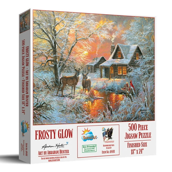 SUNSOUT INC - Frosty Glow - 500 pc Jigsaw Puzzle by Artist: Abraham Hunter - Finished Size 18" x 24" - MPN# 69481