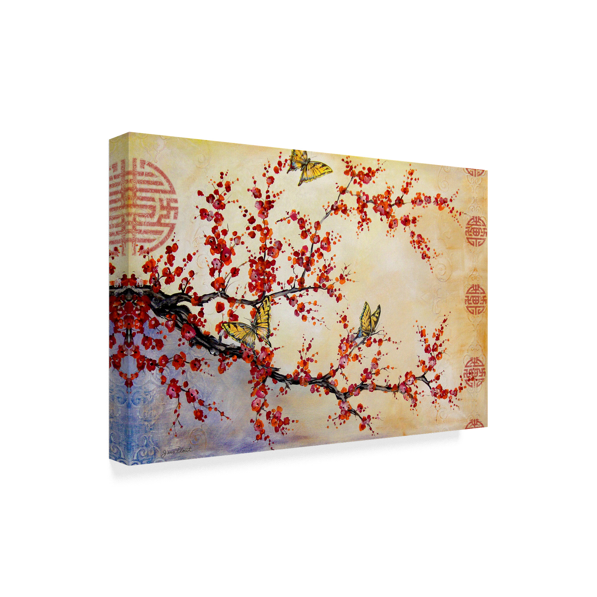 Trademark Fine Art 'Butterfly Blossoms Asian' Canvas Art by Jean Plout