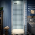 thumbnail image 4 of Classy 30 Inch Shower Doors Semi-Frameless Nickel Glass Pivot Door with Handle 30-32" W X 72" H, 4 of 28