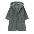 thumbnail image 4 of ZyeKqe Girls Fuzzy Fleece Jacket Long Sleeve Button down Sherpa Lined Overcoat Thicken Warm Casual Outwear 3-11 Years, 4 of 6