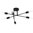 thumbnail image 4 of TRAHOO-Modern Ceiling Light Fixture, 6-Light Industrial Sputnik Chandelier for Bedroom, Dining Room, Living Room, Kitchen, Office (Black, W:22", H:9.5"), 4 of 4