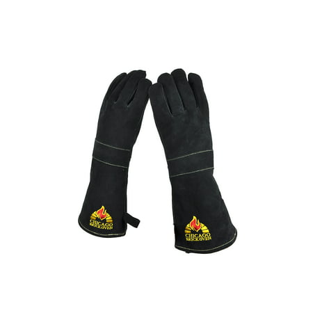 Versatile Welding BBQ Oven Gloves with Premium Cowhide Leather and Kevlar Stitching - Heat Fire Resistant up to 932 F, 16