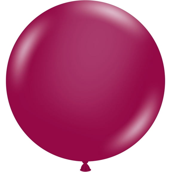 3 Tuftex Crystal Burgundy Round Balloons 24" Made In USA