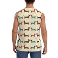thumbnail image 4 of Haiem Men's Dachshund Dog Print Tank Tops Summer Sleeveless Cut Off Workout T-Shirts Fitness Vest Athletic Undershirts-X-Large, 4 of 8